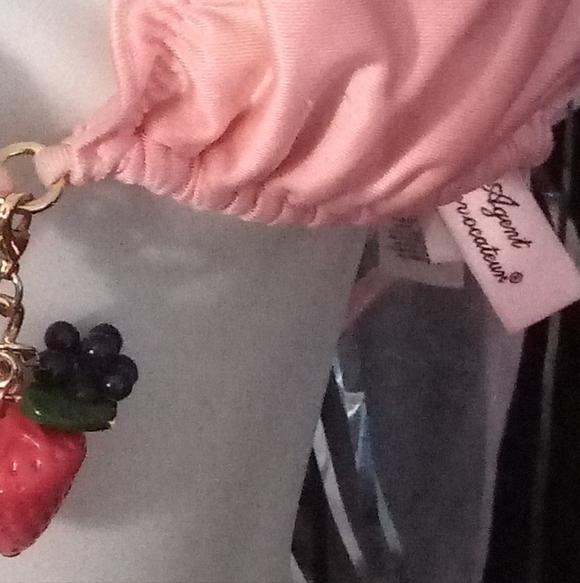 Agent Provocateur Coral Pink Ruffle Swimsuit Bra Top with Fruit Charm - Picture 2 of 2